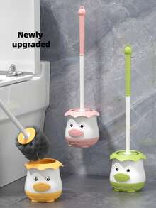 卡通马桶刷，壁挂式，无需钻孔，深度清洁，无盲点，家用清洁工具，无需电源，适用于家庭和商业厕所清洁浴室装饰秋季装饰