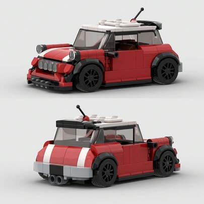 MIKEMENG Rot/Schwarz Bauklötze Auto Set, Kinderspielzeug für Bildung und Kreativität, DIY Auto Modell Bausatz, City Tech Champion Cup Serie, geeignet als Geburtstags-, Halloween-, Weihnachtsgeschenk sowie für Zuhause Sammlung & Dekoration