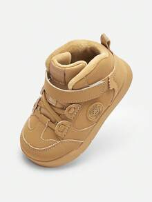 Balabala Kids Casual Sneakers, Boys & Girls Spring Autumn, Warm Lined Shoes - Brown Tone - View 2