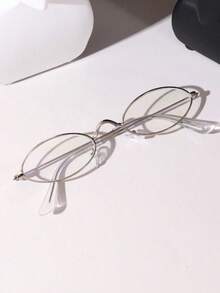 Unisex Fashionable Minimalist Retro Metal Small Frame Glasses - Various - View 11