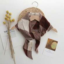 1PC Temperament Knitted Plaid Triangular Scarf High-End Feeling Shawl Women's Warm Headscarf Multifunctional Casual Small Scarf - Multicolor - View 7