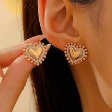 1 Pair Elegant Copper Zirconia Stone Devil's Eye Stud Earrings, Women's Earrings, Suitable For Daily, Party, Holiday Wear, Women's Jewelry