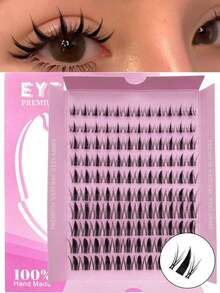 120 Pcs D Curl Fairy Lash Clusters 10-18mm Cartoon Lash Clusters D Curl DIY Eyelash Extension Moist Outward Point Anime Lashes Individual False Lash Cluster With Ultra Thin Invisible Lash Band For Manga Lash Look Lash Clusters, Eyelash Clusters, Individual Eyelashes, Lashes, Fake Lashes - màu đen - Xem 1