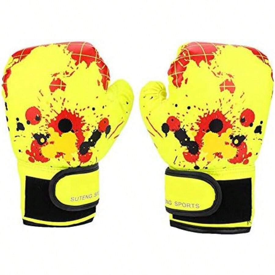 Bnineteenteam Guantes de Boxeo para niños, Dibujos Animados para niños Guantes de Entrenamiento MMA Guantes de Entrenamiento de Boxeo de Cuero de PU para niños de 2 a 11 años - 1 - Ver 1