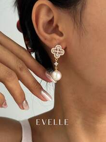 18K Gold Plated Elegant & Cute Copper Earrings, Suitable For Daily Wear And Gatherings - Gold - View 3