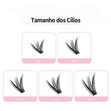 New Show Cílios Postiças Tufo Volume 20P + 30P Misto / 30P + 40P Misto D Curl 9-14mm - Extensão Profissional - Preto - Visão 10