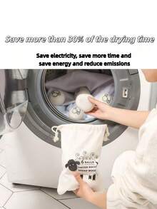 1/3/6 piezas Bolas secadoras antiestáticas. Bolas secadoras de lana diseñadas para secadoras. Pueden reemplazar el suavizante de telas, absorber la electricidad estática, reutilizarse e incrementar la esponjosidad. No solo son bolas secadoras sino que también pueden usarse como decoraciones de bolas de fieltro DIY para la lavandería.