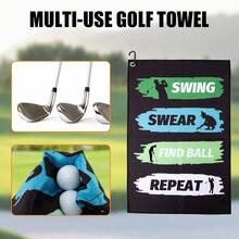 Toalla de Impresa con Clip para Bolsas - Accesorio Divertido y Regalo para Hombres Golfistas, Marido, Novio, Pap - para Cumpleaos y Fanticos - Golf#3 - Ver 4