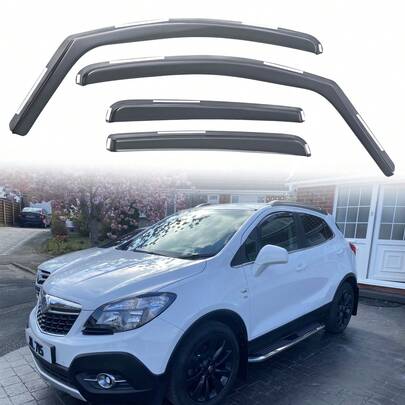 GEARZAAR Wind Rain Deflectors 4pc For Vauxhall Mokka/Mokka X MK1 2012-2020 5 Door Tinted