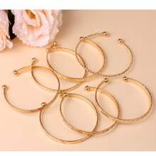 7pcs Elegant Twisted Star Pattern Women's Bracelets - Minimalist Fashion Versatile All-Season Accessory, Casual Vacation Style - 金色 - 查看 4