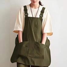 1pc Artistic Apron, Adjustable Multi-Pocket Double-Sided Design, Durable Polyester Material, Suitable For Kitchen, Baking, Cafe, Photography And Home, Versatile Workwear Suitable For Home, Library, Catering, Baking, Cafe, Kitchen, Multi-Purpose Workwear - Multicolor - View 2