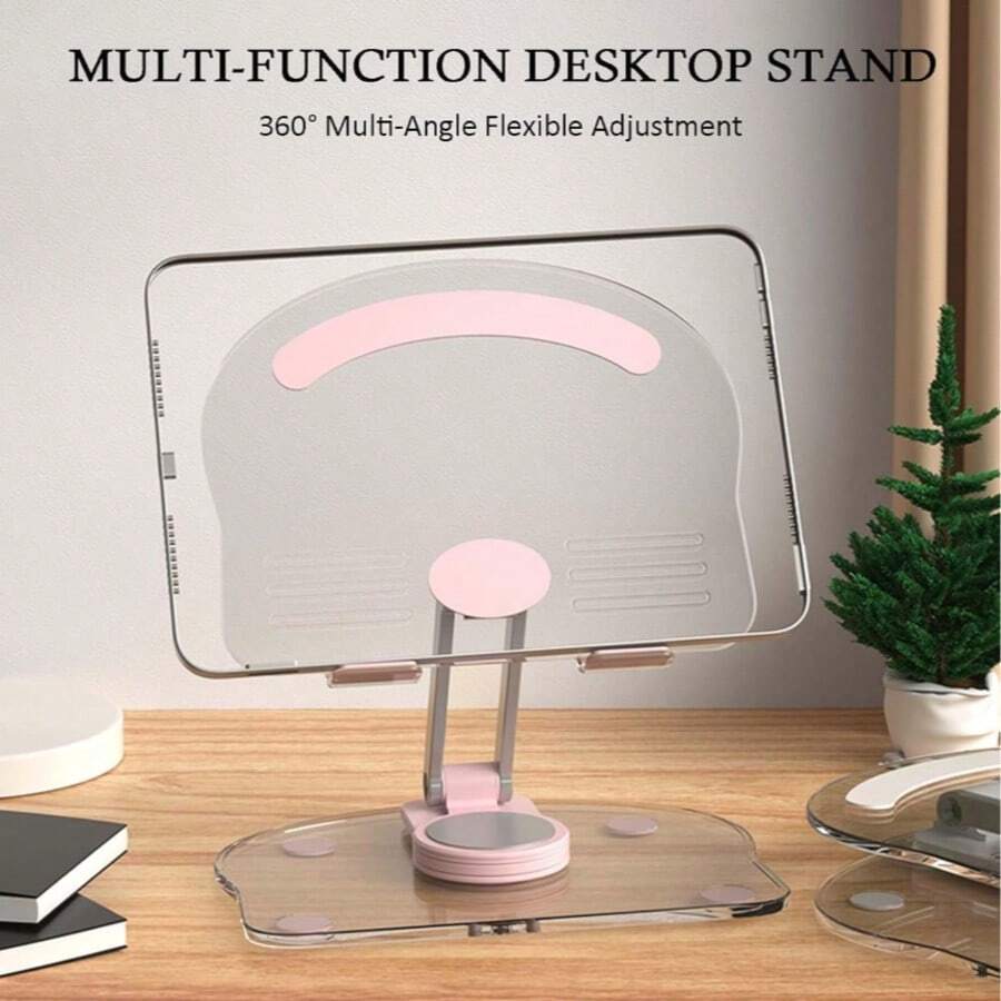 1pc 360° Rotating Phone/Tablet Stand, Adjustable & Foldable Desktop Holder Stand With Non-Slip Silicone Base, Portable Compatible With Desk Stand Compatible With Iphone, Android Phones, Gift For Family, Friends, Phone Accessories - Multicolor - View 1