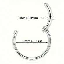 Stylish 304 Stainless Steel Synthetic Zirconium Nose Ring And Ear Cuff Set With Seamless Spiral Cartilage Earrings, Minimalist Style Piercing Jewelry For All Seasons, Parties, And Casual Attire