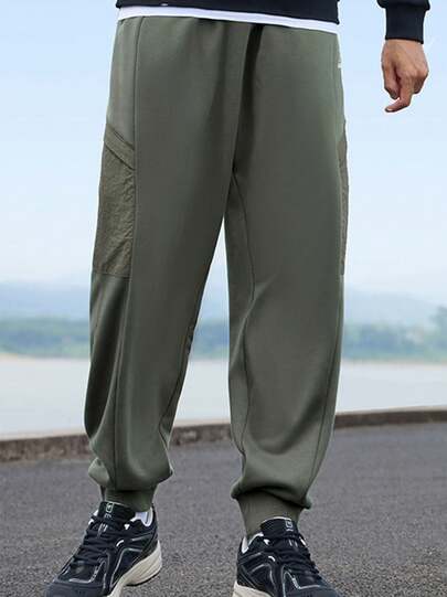 CAMEL CROWN Plush Fleece Sports Pants Men Autumn And Winter Warm Knitted Elastic Loose Trousers Running Casual Sweatpants