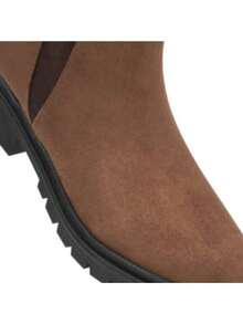 Botines  Kit de 2 pares casuales cafés o negros  botas de moda para mujer estilo cómodo y versátil diseño moderno - Camel - Ver 2