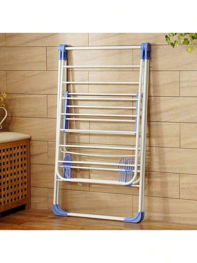 1 peça de varal minimalista branco para roupas, grande varal dobrável com estrutura de aço inoxidável/plástico, varal de roupas independente dobrável para uso interno e externo em banheiros, varandas, garagens e pátios