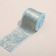 1 卷 4 厘米 * 5 码人造毛皮金属饰边丝带，碎边，适合 Ins 风格花束、婚礼装饰、流苏和蝴蝶结配饰