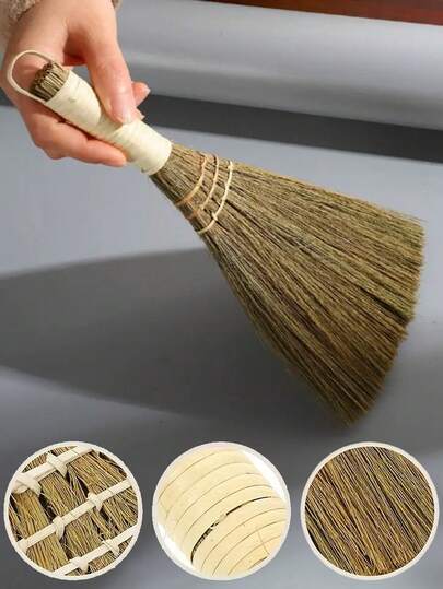 Mangcao Woven Small Broom,Handmade Natural Broom Grass Brushes,Compact Desktop & Balcony Cleaning Tool,Mini Living Room Desktop Sofa Dust Removal And Cleaning Soft Broom, Grass Made Small Broom For Sweeping Dust,For Living Room, Tea Tray, Keyboard,Durable Sturdy Design For Home, Office, Hotel Use, Office Cleaning Supply, Rustic Appearance, Artisanal Craftsmanship