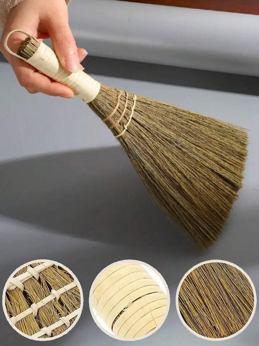 Mangcao Woven Small Broom,Handmade Natural Broom Grass Brushes,Compact Desktop & Balcony Cleaning Tool,Mini Living Room Desktop Sofa Dust Removal And Cleaning Soft Broom, Grass Made Small Broom For Sweeping Dust,For Living Room, Tea Tray, Keyboard,Durable Sturdy Design For Home, Office, Hotel Use, Office Cleaning Supply, Rustic Appearance, Artisanal Craftsmanship - Multicolor - View 1