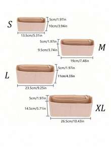 1pc Inner Bag Storage Bag,Felt Insert Purse Organizer With Zipper,Tote Handbag Liner Bag,Support Travel Portable Insert Purse Organizer,Makeup Bag,Handbag Inner Bag ,Large Capacity Support Bag ,Inner Lining Beige Multi Grid Felt Inner Bag Storage Bag,Simple Bag Middle Bag ,Sorting Storage Bag ,Makeup Bag Bag Organizer Winter(S/M/L/XL Size) - Multicolor - View 9