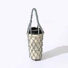 1 Bolsa de malla tejida a mano, Vaso de agua, Bolsa portátil para bebidas y café, Bolsa reutilizable para hervidor de mano, Bolsa para bebidas, Bolsa de malla decorativa - Multicolor - Ver 13