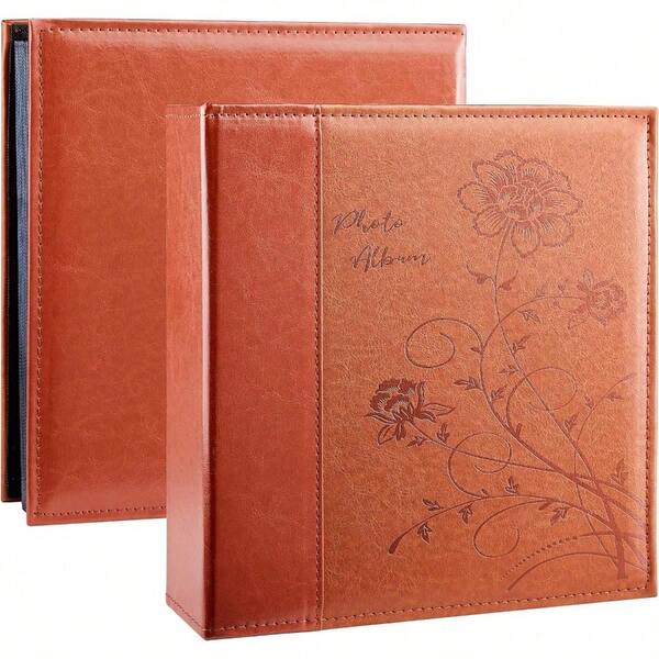 Artmag Photo Picutre Album 4x6 Photos Extra Large Capacity Leather Cover Wedding Family Photo Albums Holds 500 Horizontal And Vertical 4x6 Photos With White Pages Brown