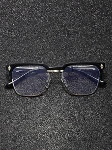 1 Pair Men's Metal Half-Rim Vintage Style Glasses, Suitable For Daily Wear, Gaming, And Computer Work - 無色 - 查看 3