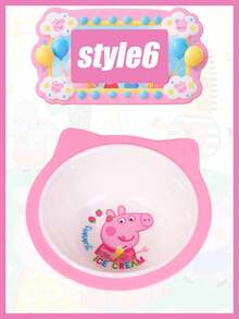 Peppa Pig Household Anti-Drop And Heat-Resistant Plates, Special Bowls For Eating, New Spoons, Compartments Plates, Cups Of Rice, Complete Sets Of Bowls And Spoons - Multicolor - View 12