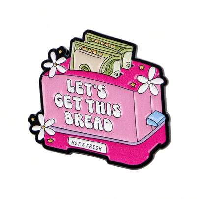 1pc Unique Dollar Bill Quote Enamel Lapel Pin - Personalized Badge For Backpacks And Clothing Christmas Gift