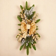 1件装发光圣诞楼梯花环 - 人造泪滴花环，适用于栏杆、墙壁和窗户装饰 | 无需电源，户外节日装饰，圣诞节最佳选择，发光圣诞花环，家居圣诞装饰，圣诞挂饰，圣诞装饰品，家居圣诞礼物，圣诞装饰 - 彩色 - 查看 3