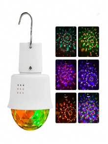 Luz ambiente mini recargable LED - Lámpara colgante portátil USB con cambio de color y activación por sonido - Ideal para dormitorios, habitaciones y fiestas