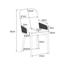 Esszimmertisch- und Stuhlset, Esstisch und 4 Stühle, Esstisch mit Stauraum, Tischplatte aus gehärtetem Glas, Samt-Esszimmerstühle, Esszimmerstühle mit Rückenlehne, Rattan-Design, Grau