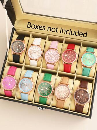 1/10PCS Watches For Women Leather Band Luxury Watches Quartz Watch Casual Bracelet Watch For Women
