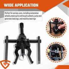 GEARZAAR 3 Jaw Pilot Bearing Puller Removal Tool Inner Wheel Extractor Car Hand Set Kits - Default - View 5