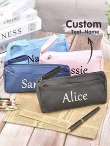 Customized Cute Pencil Case, Storage Bag, Personalized Storage Bag, Cosmetic Bag, Multi-Functional Travel Pouch, Space-Saving, Fashionable And Tidy, Compact And Portable, Casual And Versatile, Holiday Gift, Excellent Choice, Christmas Gift, Suitable For Travel, Home, Stationery, And Cosmetics Storage - Multicolor (Style 3) - View 13