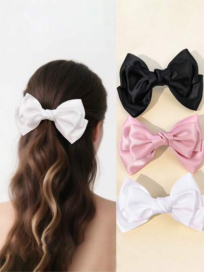 1/3 قطعة كبيرة الحجم مشبك شعر بشكل فيونكة، إكسسوارات شعر أنيقة متعددة الاستخدامات، مشبك شعر