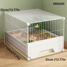 Small Animal Cage With Litter Box, Drawer Style, Indoor Free Space Partition, Small Pet Fence - Multicolor - View 3
