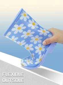 Kinder Regenwasserdichte Schuhe PVC Kurzschaft Regenstiefel mit Blumenmuster