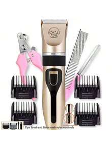 Professional Dog Grooming Kit, Quiet Dog Clipper Set, USB Rechargeable Wireless Pet Grooming Tool For Cats And Dogs