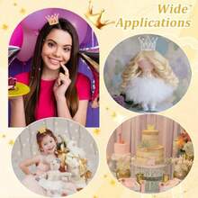 D20 Pcs Crowns For Flower Bouquets Gold Sier Rose Gold Crown Cake Topper Mini Crown For Flower Bouquet Accories Birthday Crowns For Cupcake Wedding Cake Decorations - 金色 - 查看 5
