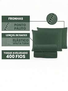 400 Thread Count Bedding Set With Elastic Hotel Standard Ponto Palito All Sizes Bedroom Soft Touch - Màu hồng gỉ - Xem 4