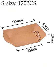 50/30 Small-Sized Paper Food Plate (Thickened Version) Disposable Food Boat Plate. It Is Very Suitable As A Serving Plate For Snacks (Such As Rice Cakes) During The Back-To-School Season. It Has Excellent Water Resistance And Oil Resistance. - Brown - View 16