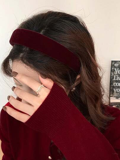 1pc Simple & Versatile & Elegant Deep Red Hairband For Women, Suitable For Daily Wear, Accessories Headbands Hair Hoop