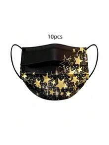 10pcs Christmas Masks, Disposable Christmas Mask Series, Comfortable And Breathable Disposable Windproof, Christmas Costume Props, Unisex Christmas Masks, Christmas Gifts New Year Gifts