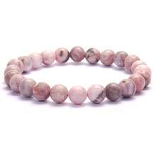 1pc 6mm, 8mm, 10mm Natural Stone Beaded Bracelet, Agate, Sparkling Stone, African Turquoise, Etc. Healing Stone Bracelet, Layerable Boho Style Fashion Jewelry For Women