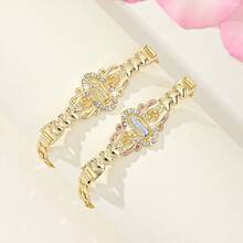 1 pieza Pulsera de la Virgen María de cobre brillante, de moda y sencilla, regalo para parejas, amigos, mejores amigos, adecuada para uso diario, festivales y oración