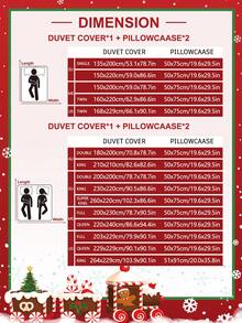 3pcs/Set Christmas Reindeer Christmas Tree Print Duvet Cover Set(1 Duvet Cover & 2 Pillowcase)Soft And Skin-Friendly Duvet Cover Bedding Set For Home, All Season Bed Sheets Set Christmas Gift - Multicolor - View 3