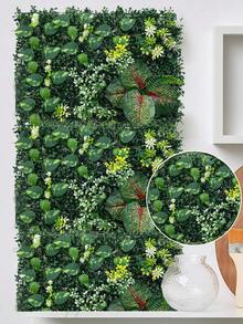 1 Piece Of Artificial Grass Wall, Green Plastic Artificial Leaf Board Wall Decoration, Artificial Spring Grid, Suitable For Gardens, Courtyards, Simple Artificial Leaf Home Decoration, Valentine's Day, Gift Birthday Graduation, Fake Plants