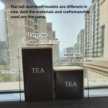 1-3pcs Kitchen Storage Canister Set, Kitchen Storage Jars, Waterproof Kitchen Storage Boxes With Lids, Square Tea Leaf Canisters With Engraved Labels, Tall Large And Short Small Food Storage Canisters, Suitable For Coffee, Tea, Sugar, Restaurant Storage, Mother's Day Gift, Wedding Decor, Father's Day Gift