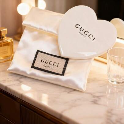 Gucci Ladies' Makeup Bags, Suitable For Gift-Giving During Festivals, As A Gift For A Girlfriend Or A Friend's Present,Pink Canvas